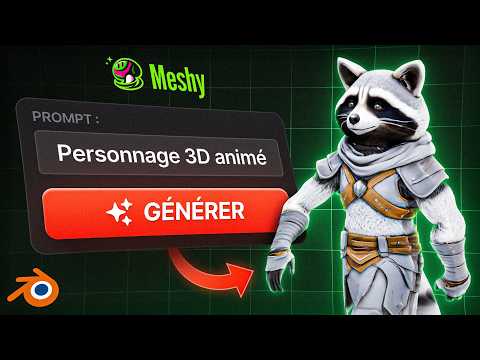 La meilleure IA pour créer des modèles 3D animés ? Tuto Meshy